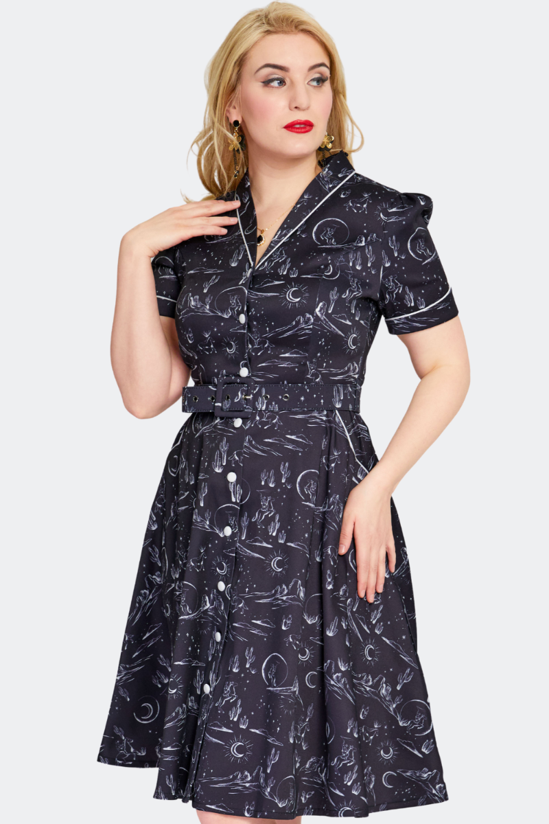Western Front Button Flare Dress