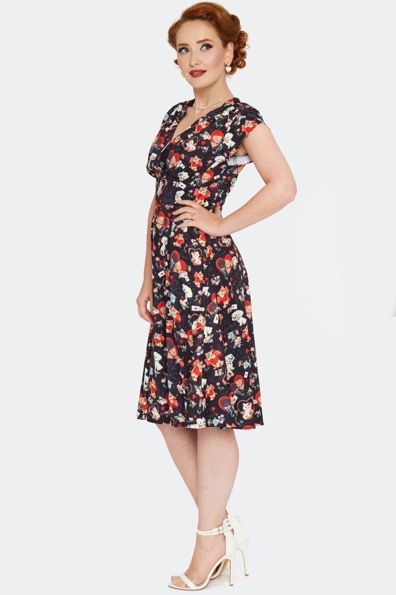 Pin-Up Print Flare Dress