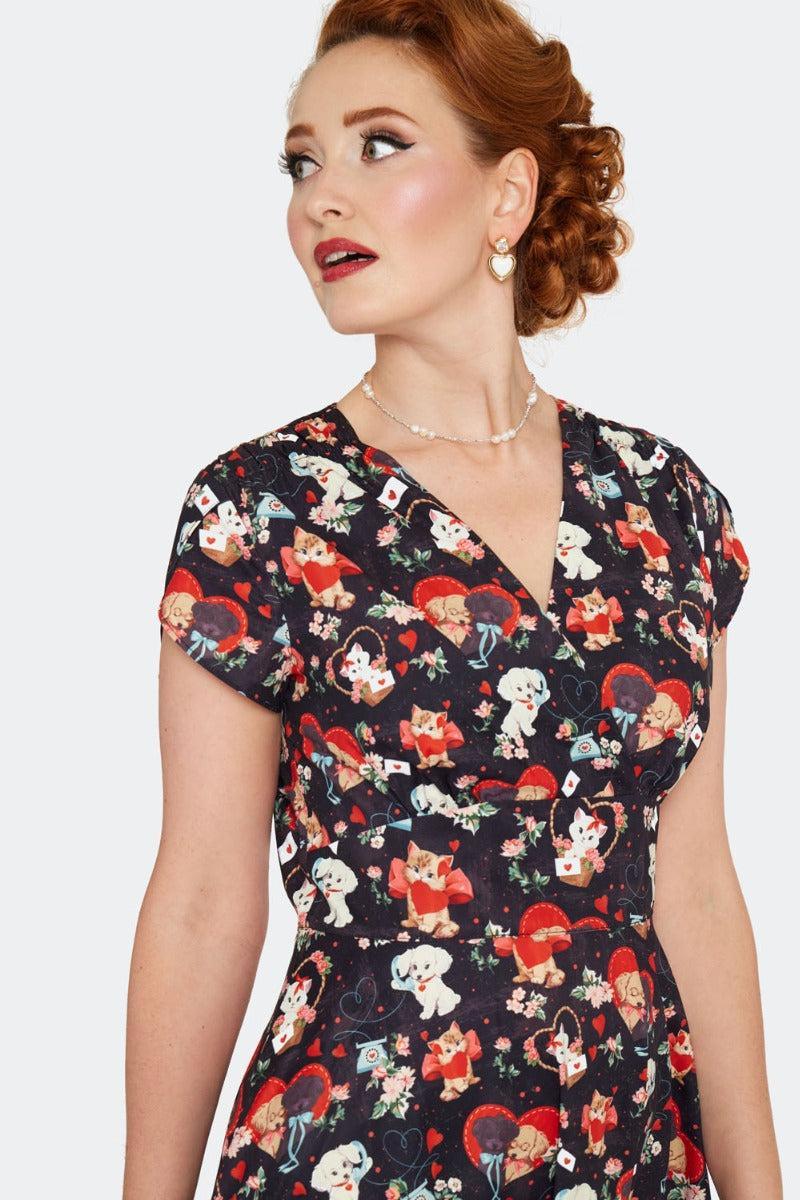 Pin-Up Print Flare Dress