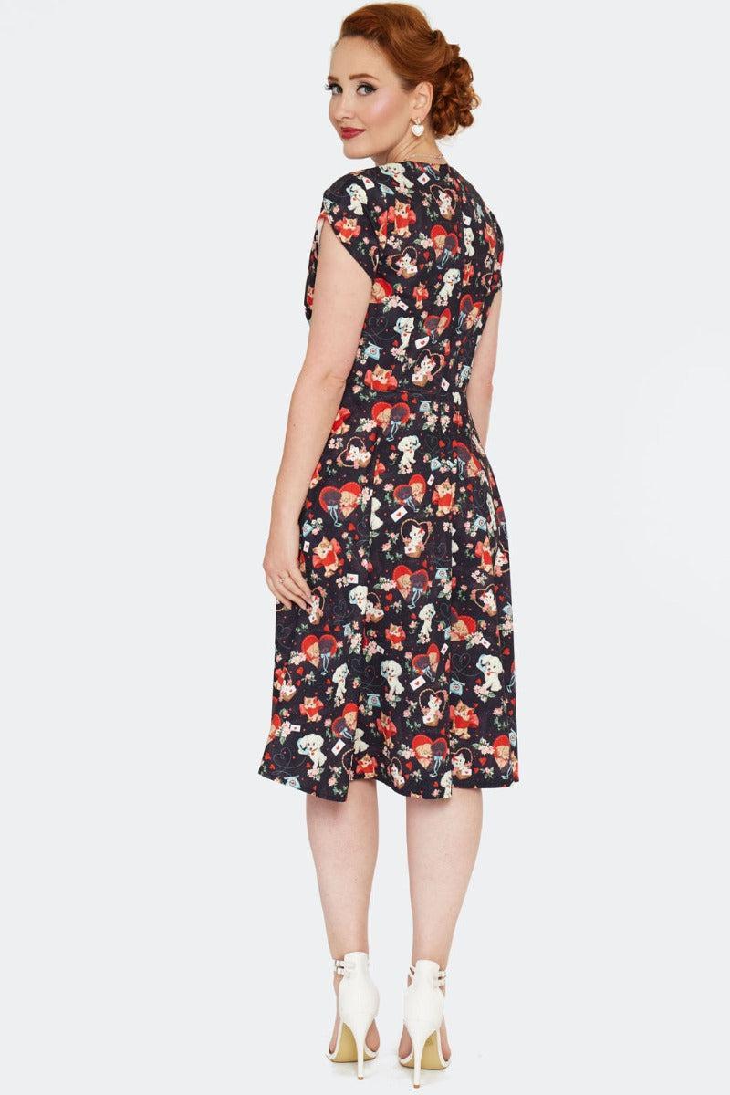 Pin-Up Print Flare Dress
