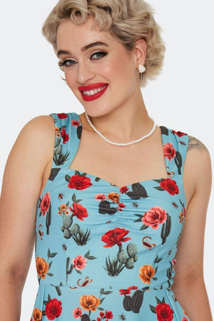 Desert Floral Print Flare Dress