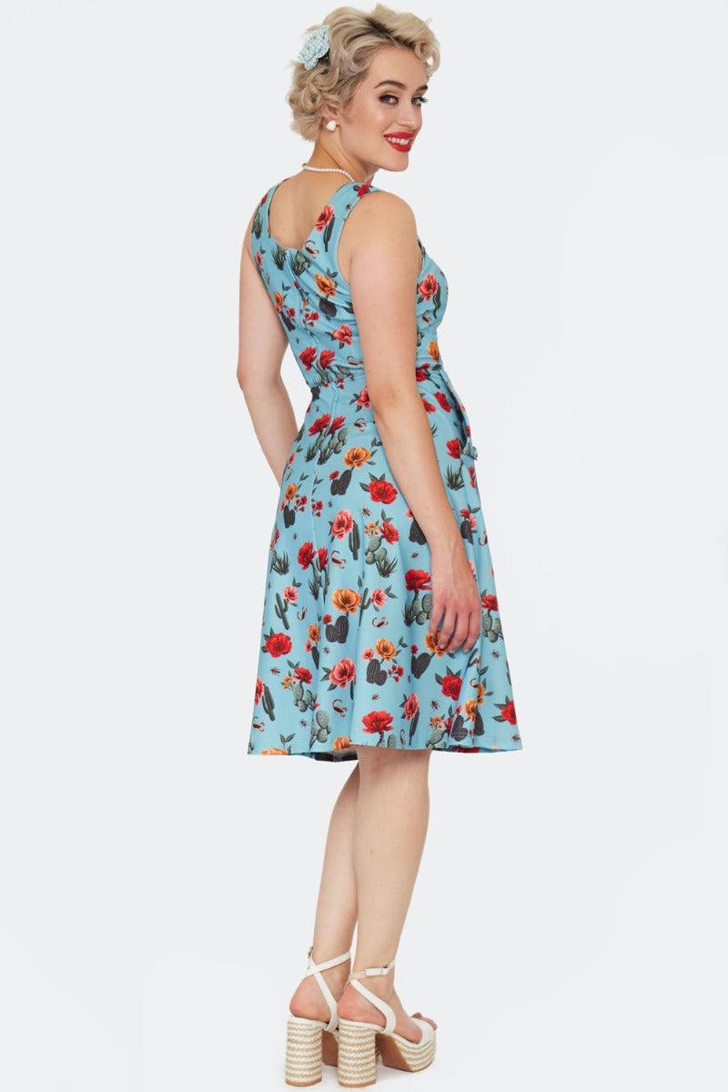 Desert Floral Print Flare Dress