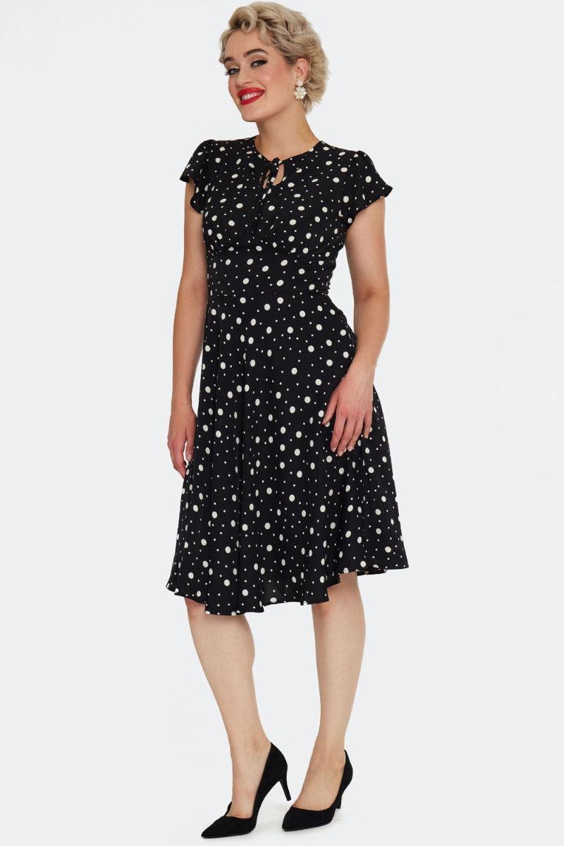 Polka Dot Flutter Sleeve Dress