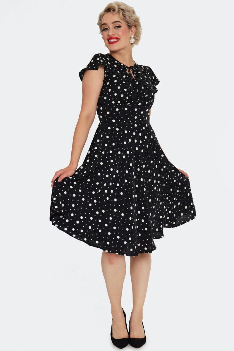 Polka Dot Flutter Sleeve Dress