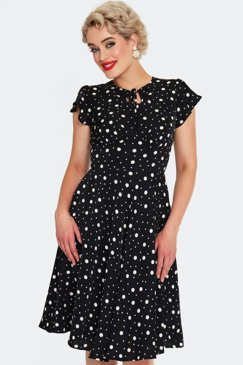 Polka Dot Flutter Sleeve Dress