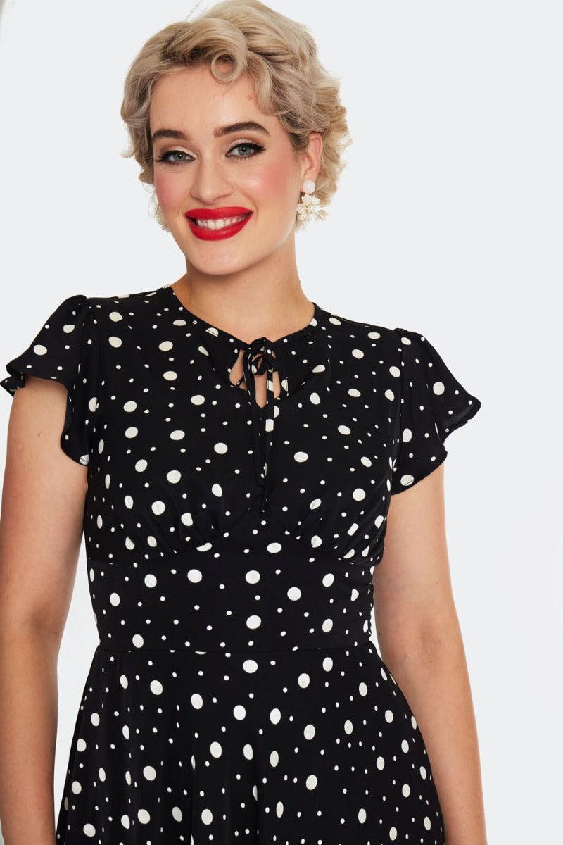 Polka Dot Flutter Sleeve Dress