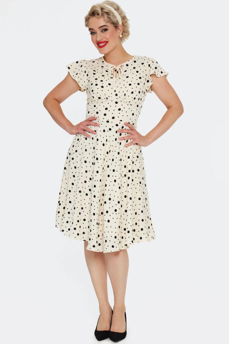 Polka Dot Flutter Sleeve Dress