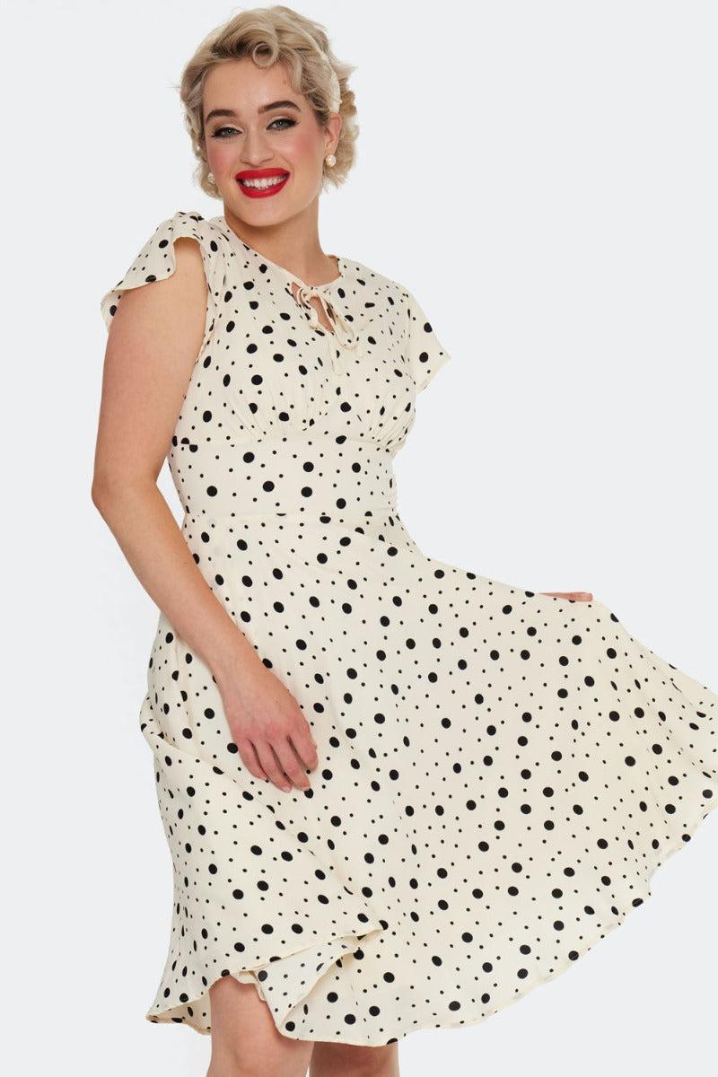 Polka Dot Flutter Sleeve Dress