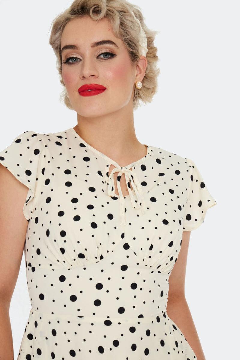 Polka Dot Flutter Sleeve Dress