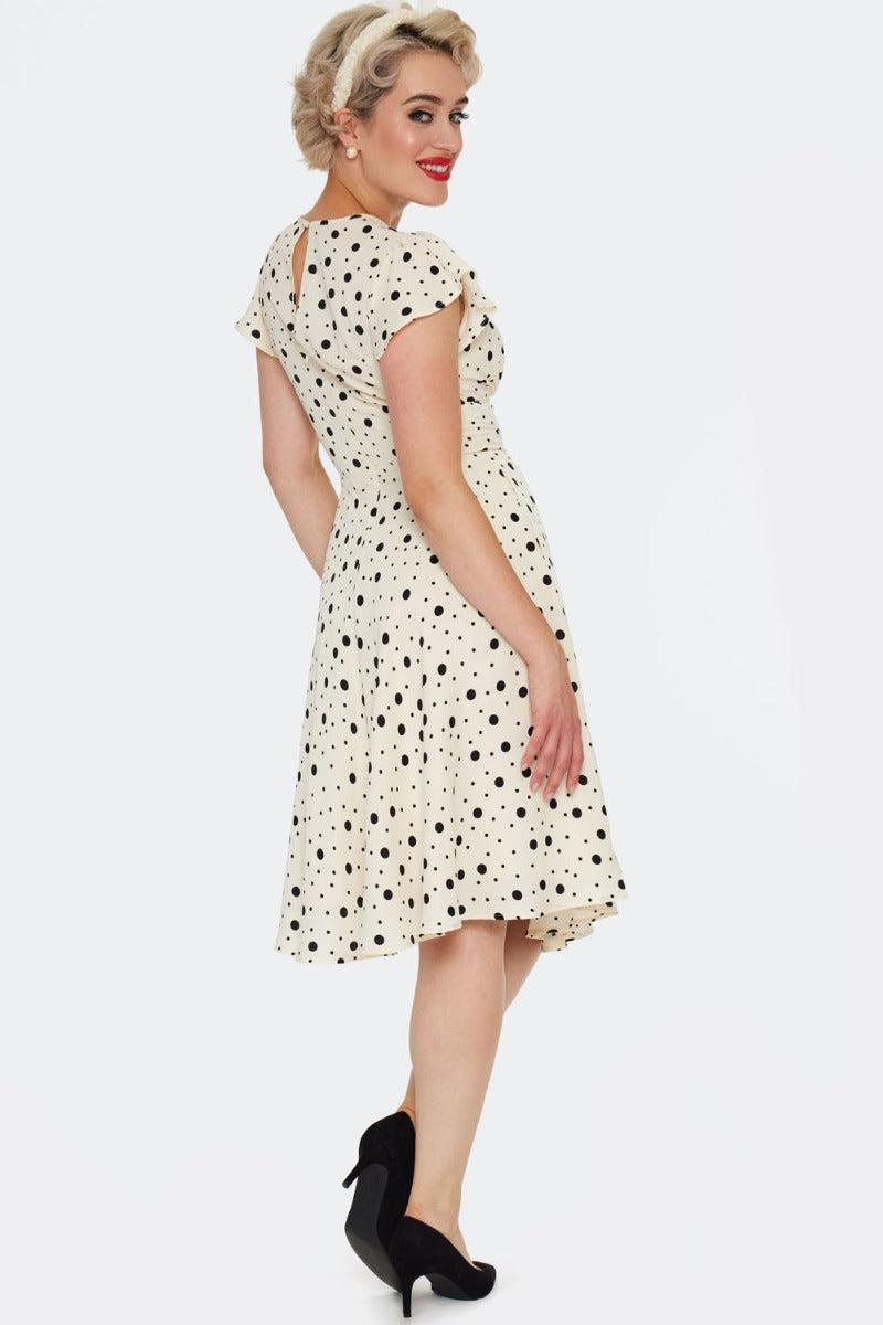 Polka Dot Flutter Sleeve Dress