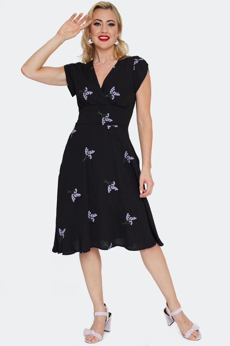 Floral Embroidery Flare Dress