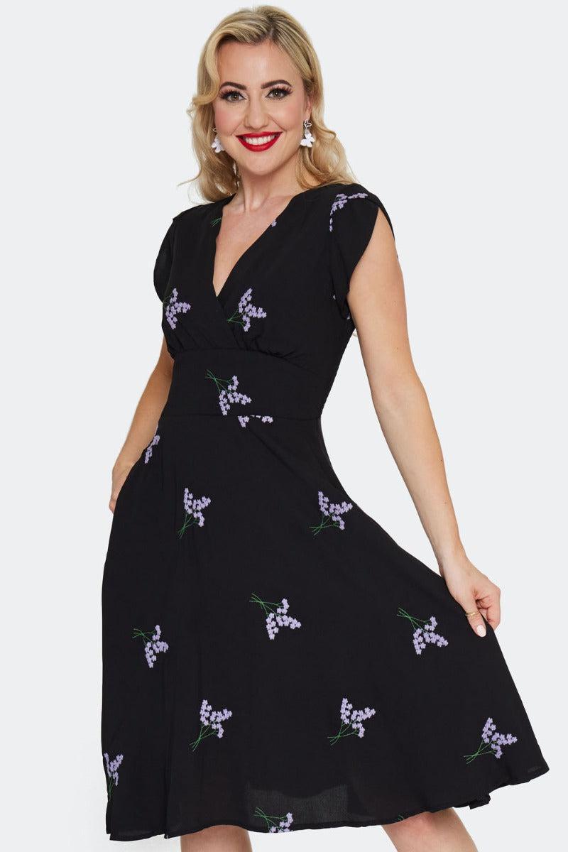Floral Embroidery Flare Dress