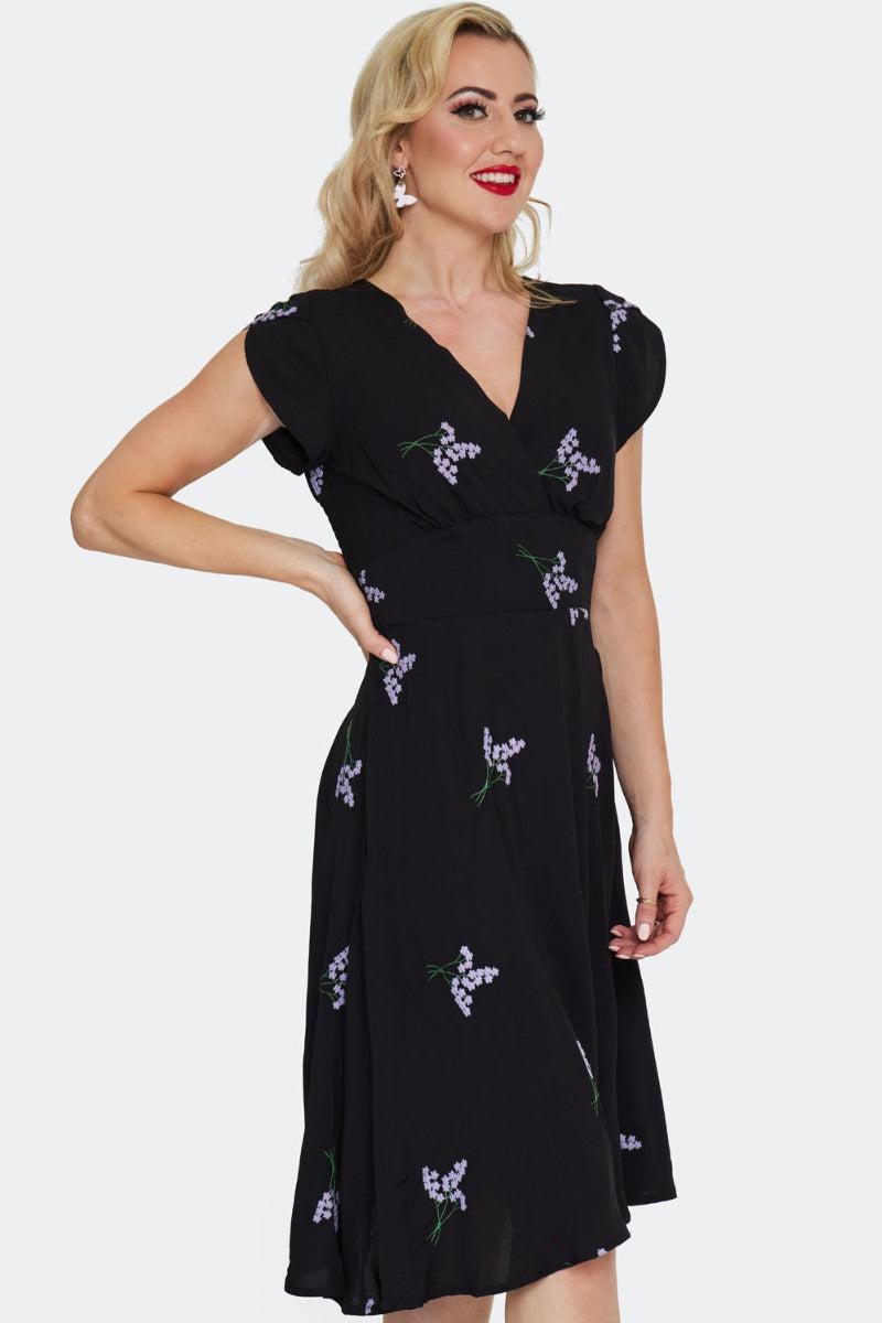 Floral Embroidery Flare Dress