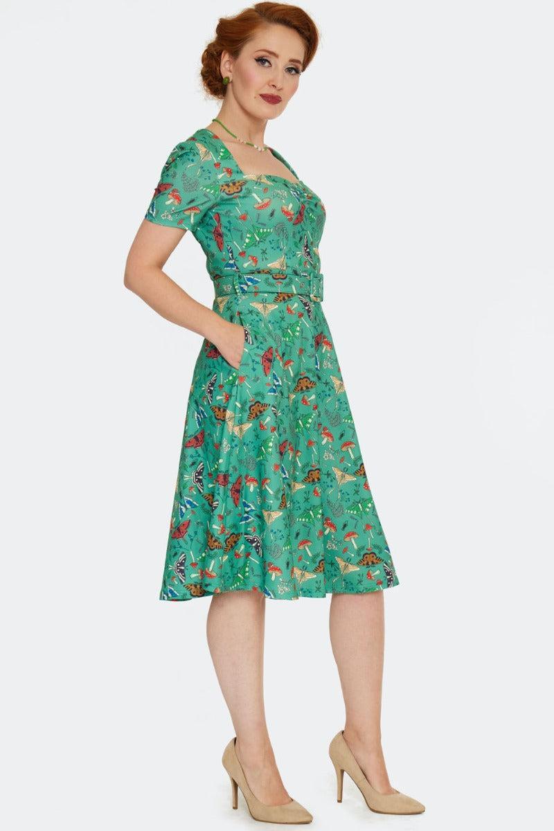 Woodland Print Flare Dress