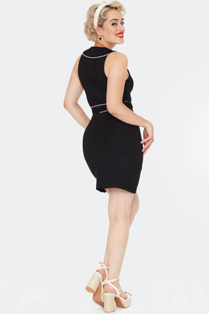 Front Zipper 60s Pocket Dress