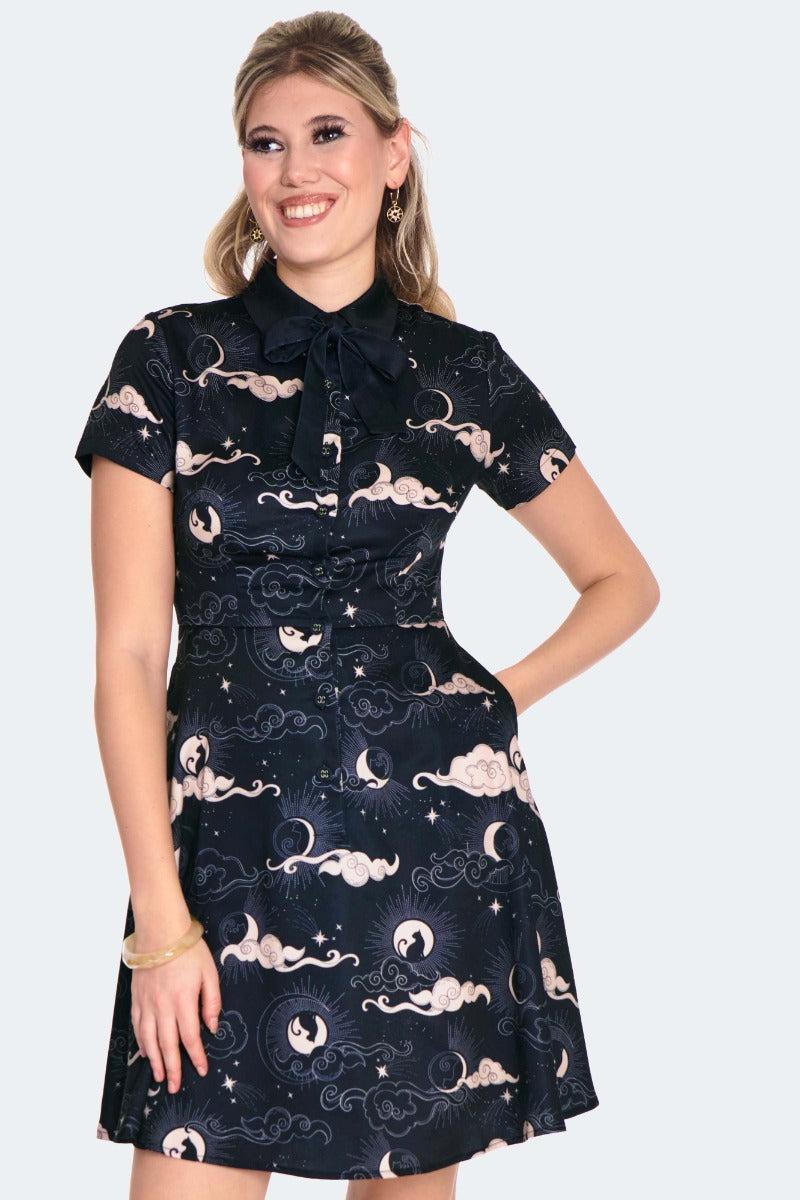 Moon Cat Flare Dress