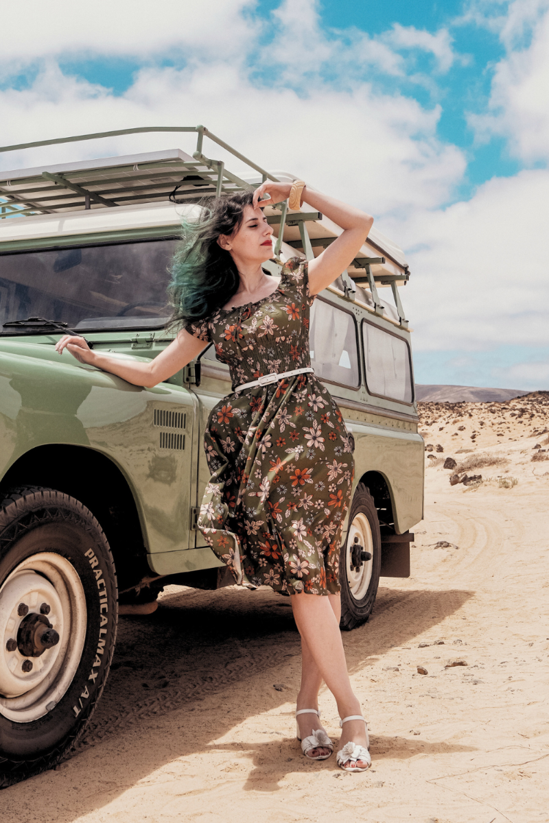 Floral Short Sleeve Flare Dress