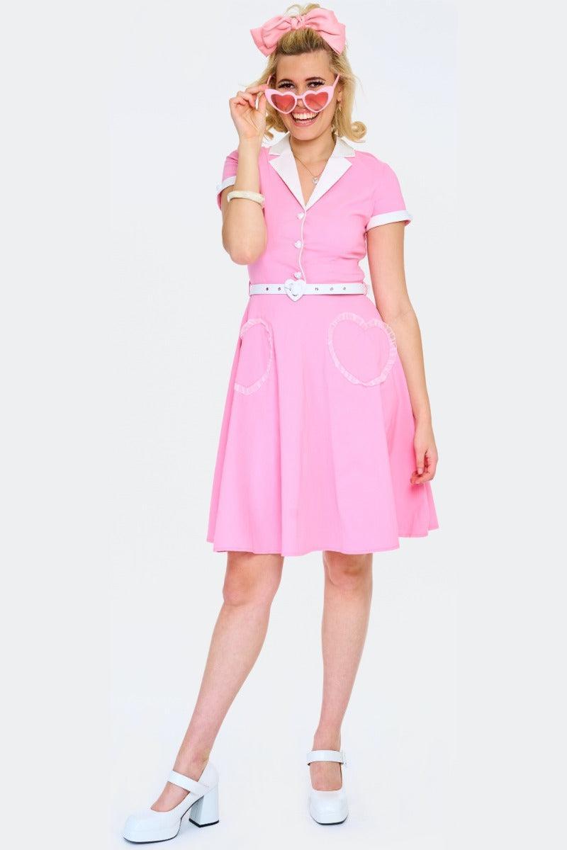 Heart Pocket Flare Dress