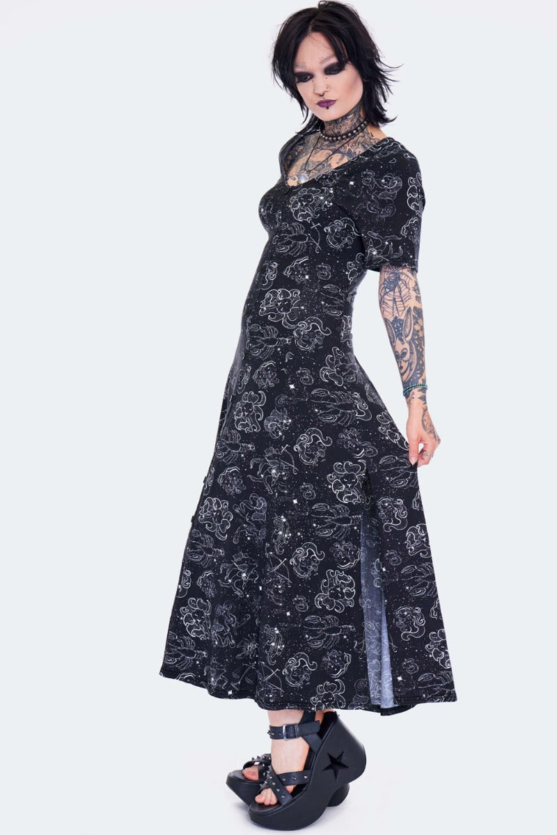 Zodiac Constellation Midi Dress