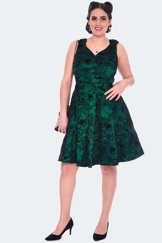 Deco Peacock Flare Dress