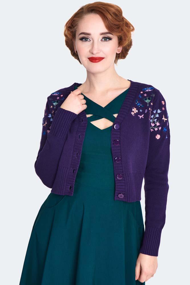 Floral and Butterfly Embroidered Cardigan