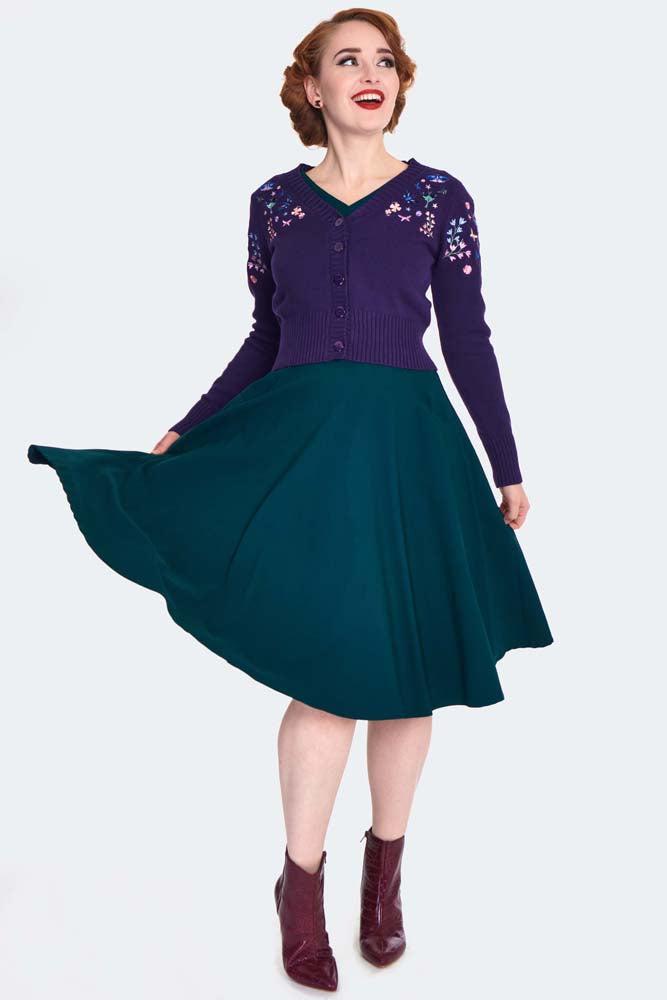 Floral and Butterfly Embroidered Cardigan