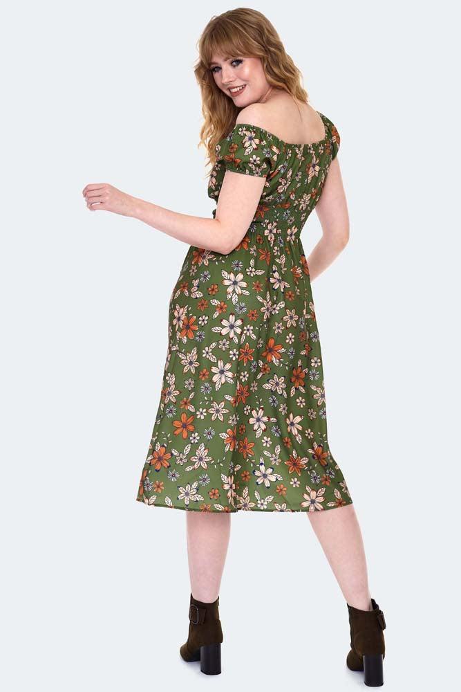 Floral Short Sleeve Flare Dress