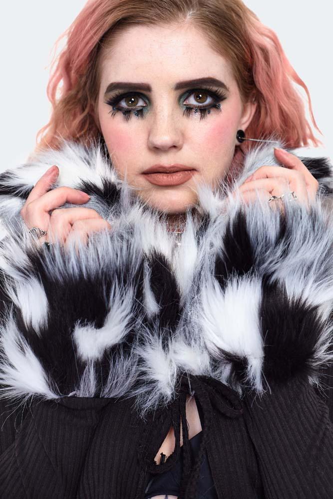 Fur Trim Cropped Cardigan