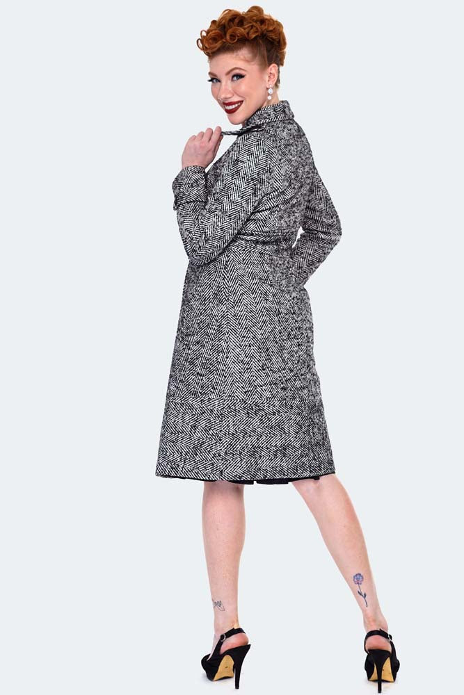 Herringbone Double Breasted Pea Coat