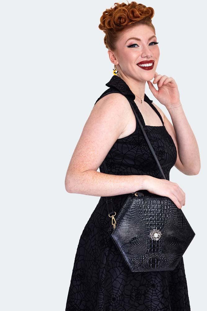 Spiderweb Detail Shoulder Bag