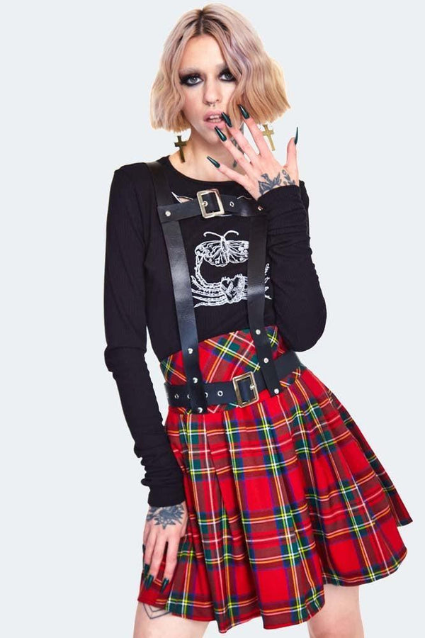 Revenge Tartan Pleated Skirt
