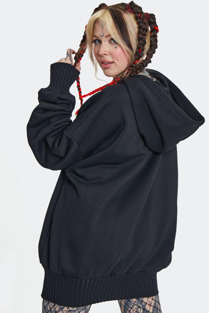 Baphomet Print Oversized Hoodie