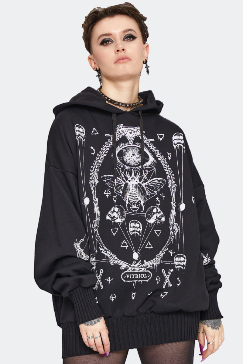 Vitriol Print Oversized Hoodie