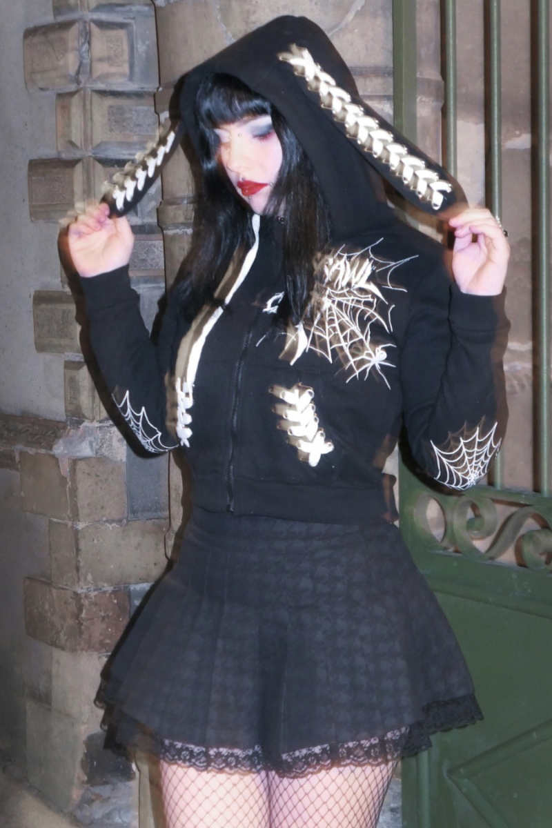 Spider Web Printed Hoodie