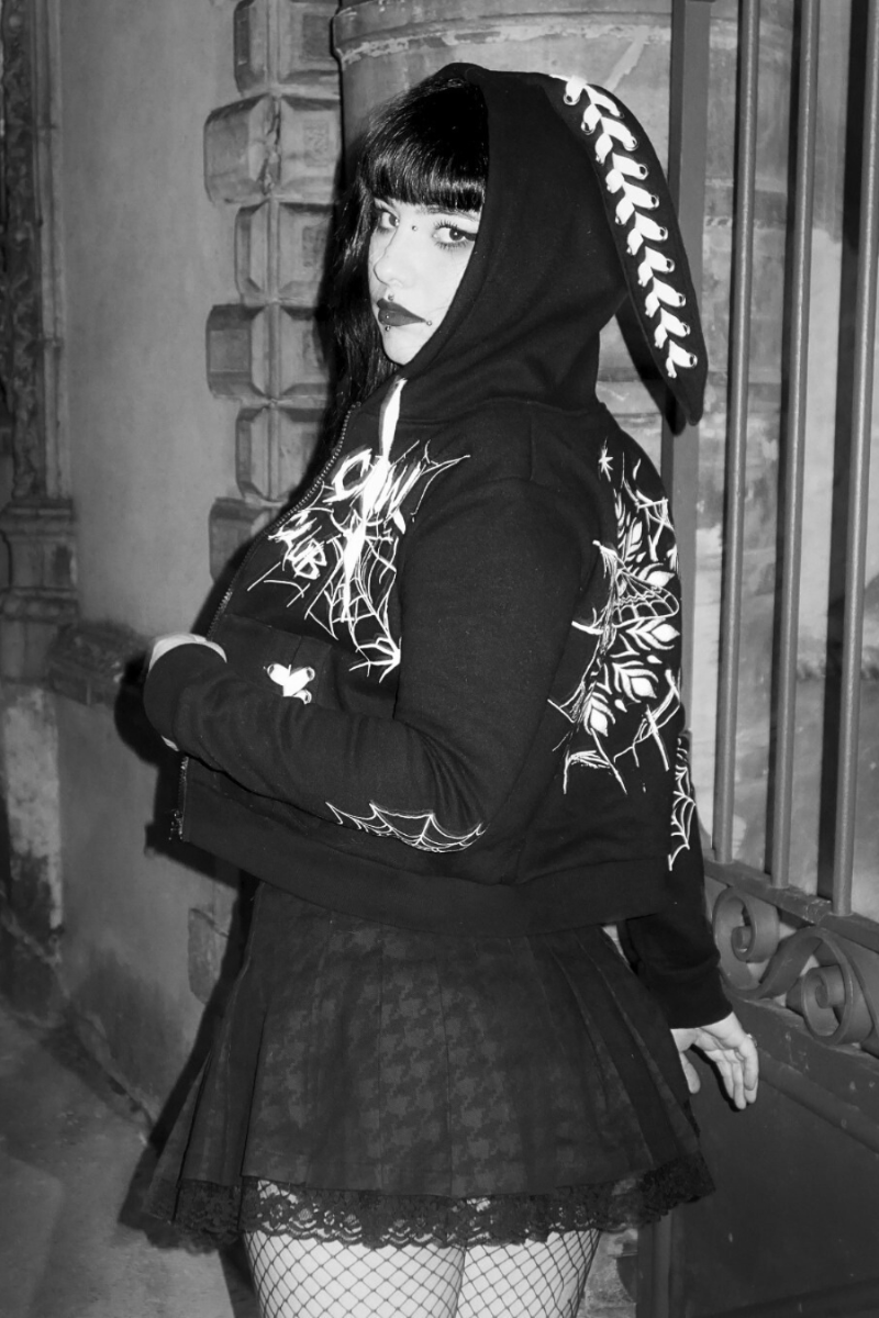 Spider Web Printed Hoodie