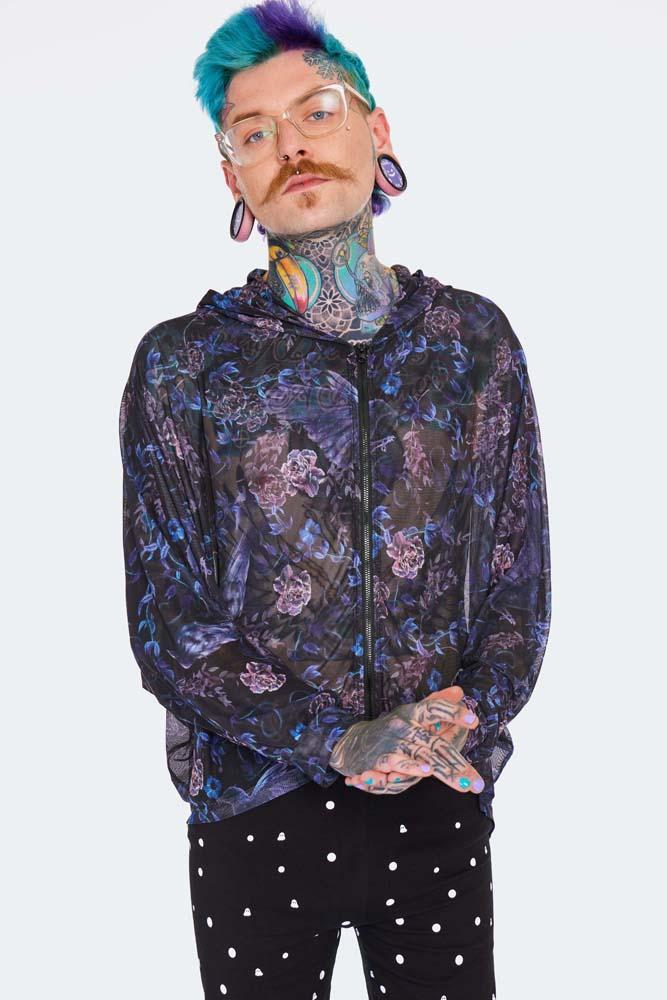 Night Crow Mesh Hoodie