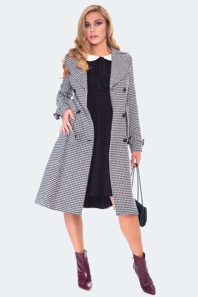 Houndstooth Trench Coat
