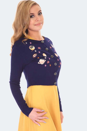 Space Chic Embroidered Cardigan