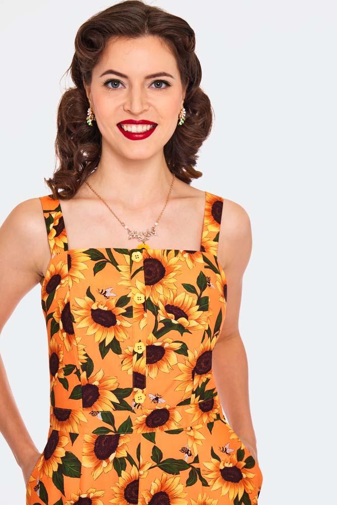 Printed Sunflower Jumpsuit