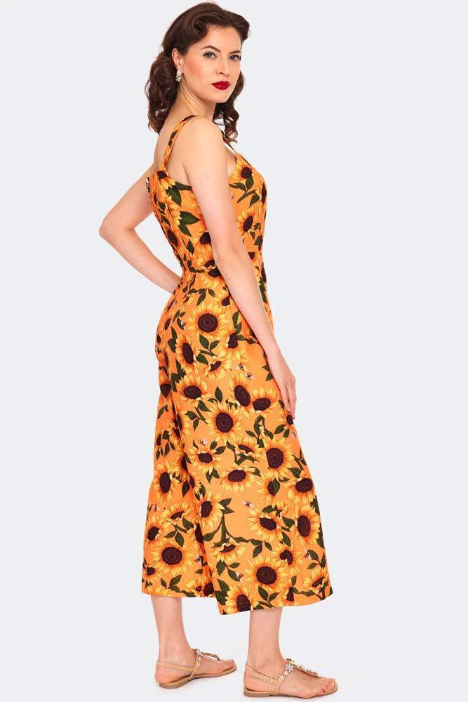 Printed Sunflower Jumpsuit