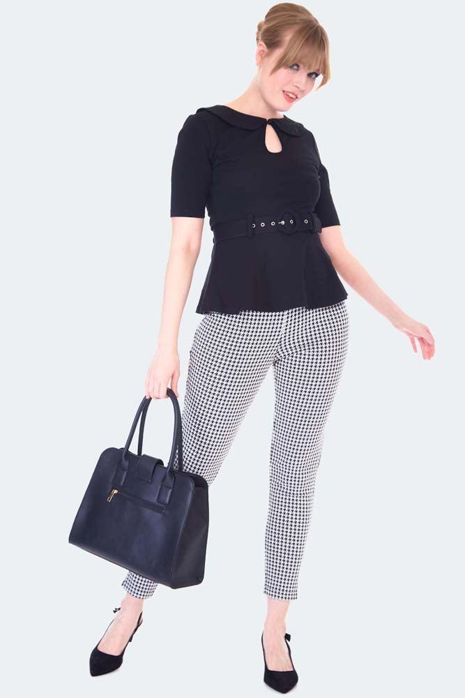 60s Peplum Hem Belted Top