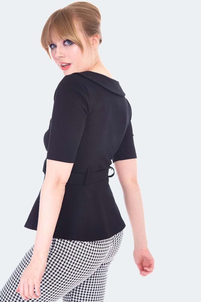 60s Peplum Hem Belted Top