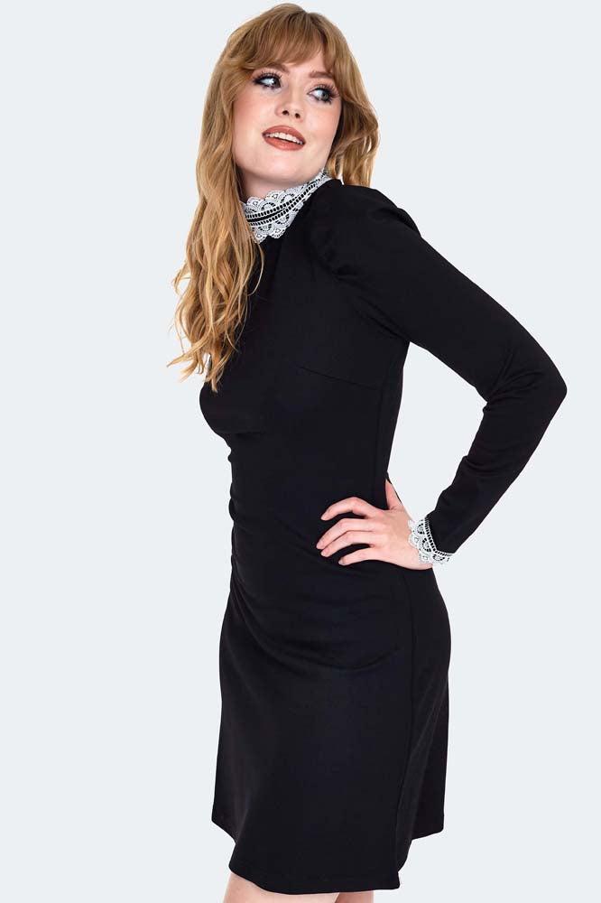 Lace Trim Mini Dress