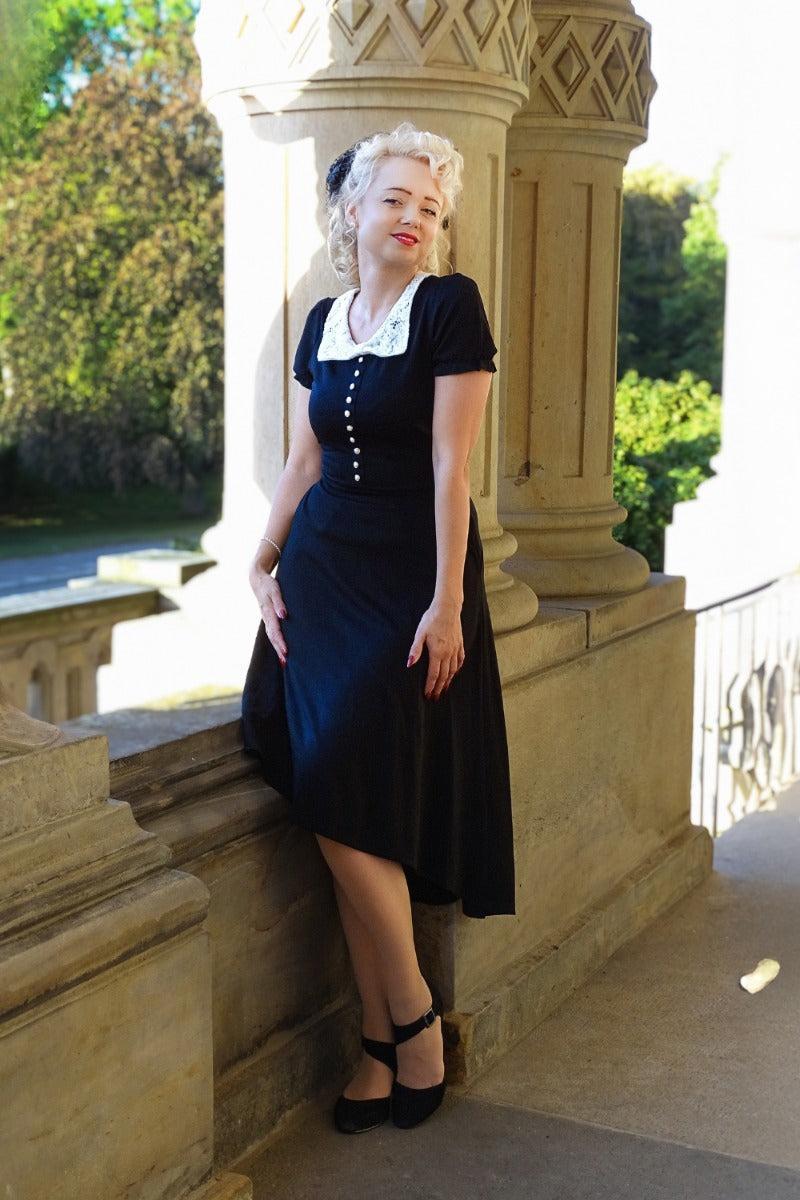 Lace Collar Flare Dress