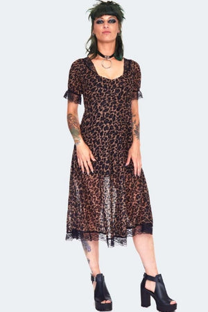 Leopard Print Midi Dress