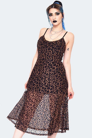 Leopard Print Midi Slip Dress