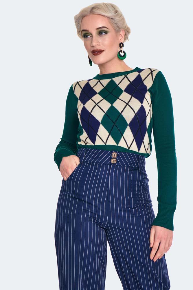 Pinstripe Turn Up Trousers