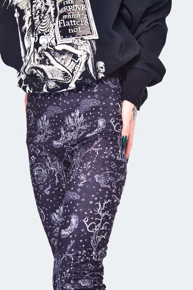 Night Forest Print Leggings