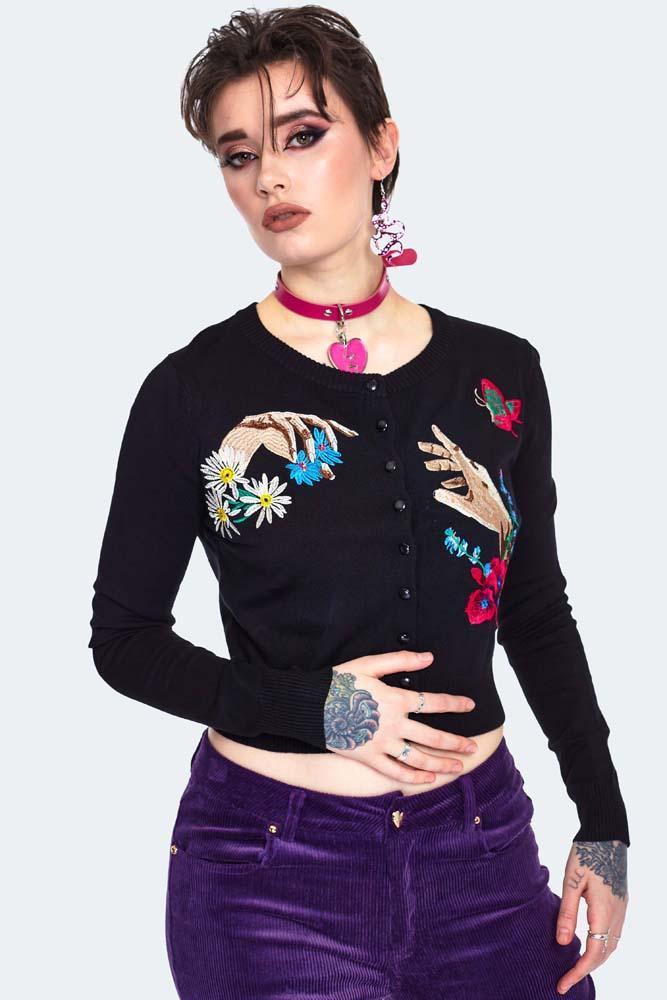 Night Meadow Embroidered Cardigan