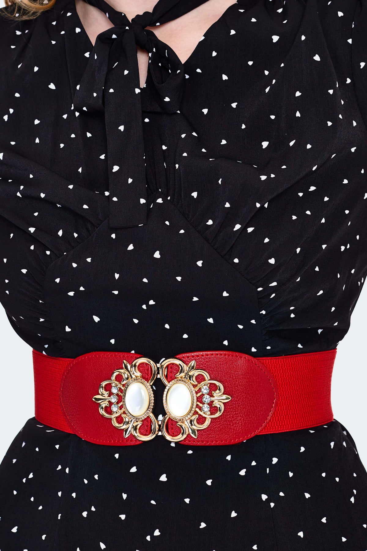 Pearl Buckled Elasticated Belt